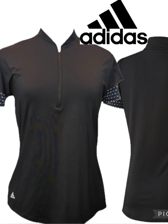 adidas Tops - Adidas Ultimate‎ 365 Printed Black Quarter-Zip Short Sleeve Golf Shirt Size L